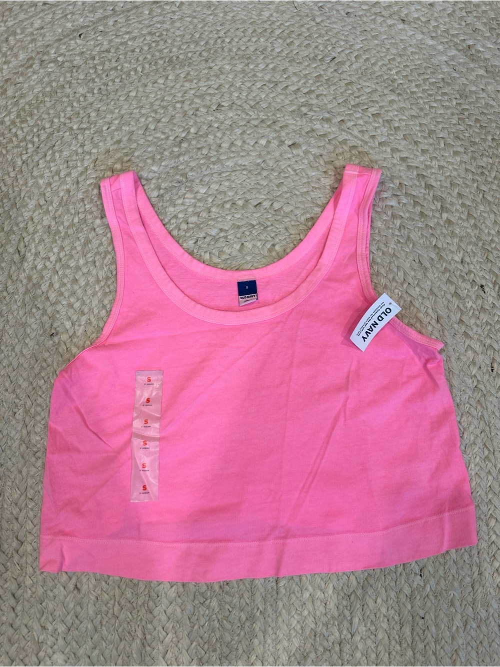 Old Navy Neon Pink Crop Tank Top
